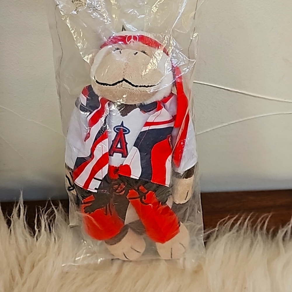 NWT LA Anaheim Angels Baseball Plush Groovy 70s Rally Monkey Jack in the…